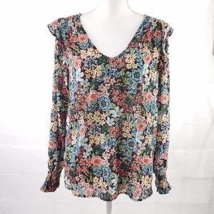 LOFT FLORAL PULLOVER TOP NEW WITH TAG